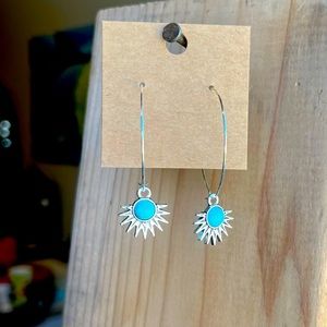 Turquoise Dangle Hoop Earrings